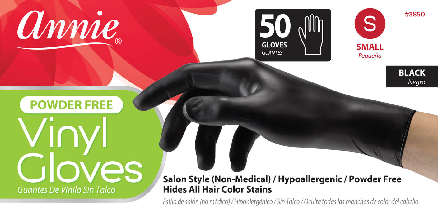 Powder Free Black Vinyl Gloves 50Pc (S-XL)