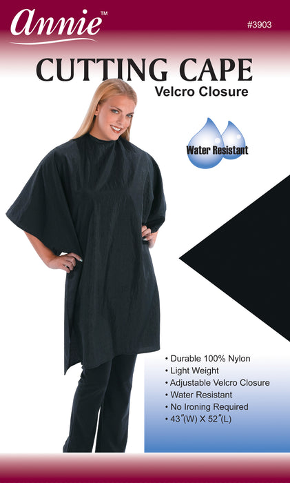 Cutting Cape Velcro Closure / Black #3903