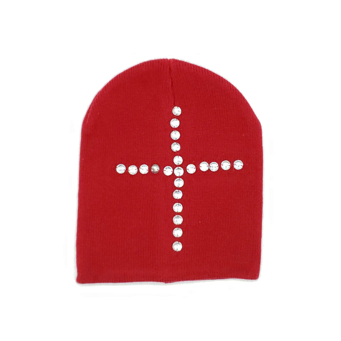 Cross Rhinestone Beanie (Multiple Colors) #AACG0476