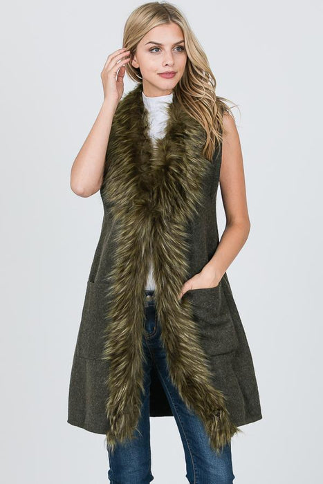 Fashion Collection Long Fur Vest #AV287 (PC)