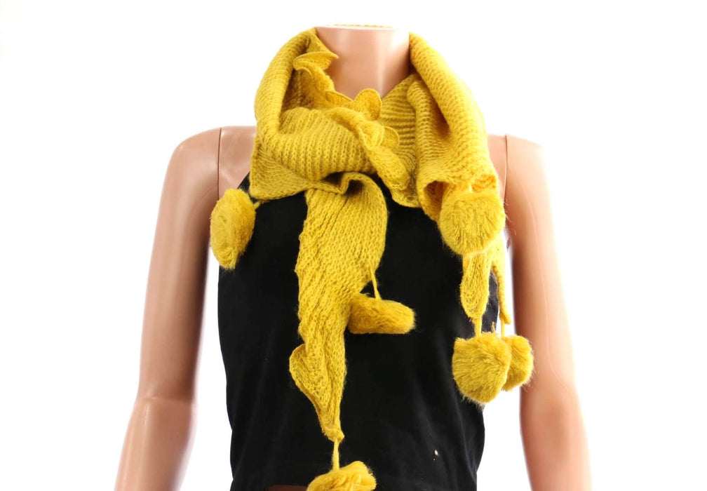 Knitted Pom Pom Scarf #AKTP4020 (PC)