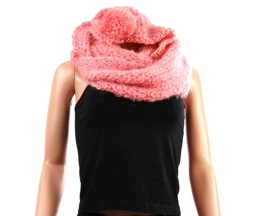 Pom Pom Hooded Infinity Scarf #AO551 (PC)