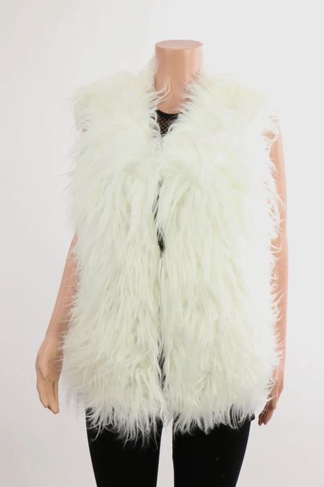 Furry Poncho Vest / White #AO637WH (PC)