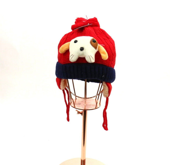 Kids Puppy Design Pom Pom Beanie #HNHT1168S (PC)