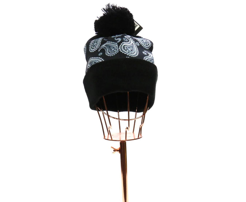 KB Paisley Pom Pom Beanie / Black #KBW55 (PC)