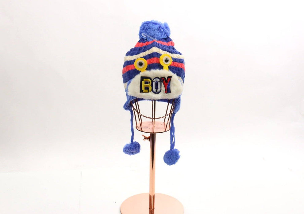 Eyes Boy Design Pom Pom Beanies #MBE30641 (2PC)