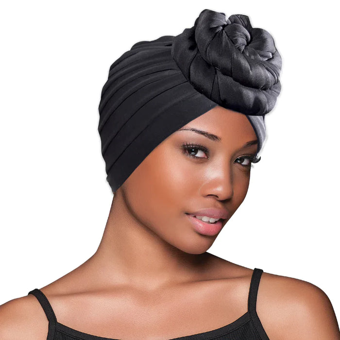 Evolve Top Knot Turban Black #328