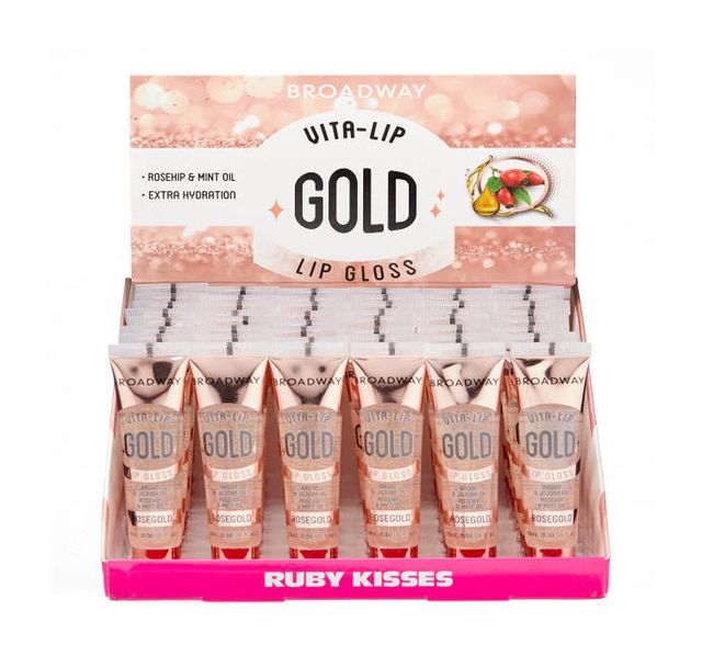 Broadway Vita-Lip Lipgloss Rose-Gold Set (48PC/Display)