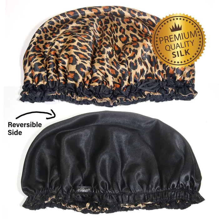 Evolve Black Cheetah Satin Bonnet #668