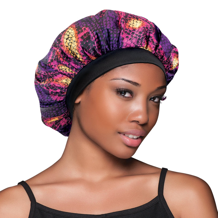 Evolve Satin Purple Snakeskin Bonnet #657