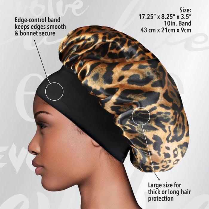 Evolve Satin Wide-Edge Bonnet / Leopard #1666