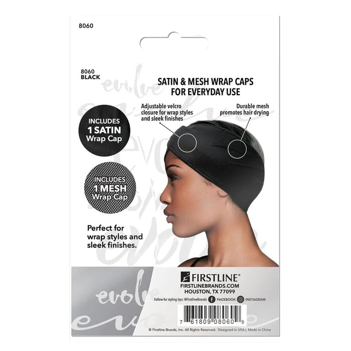 Evolve Satin & Mesh Wrap Cap 2PK #8060