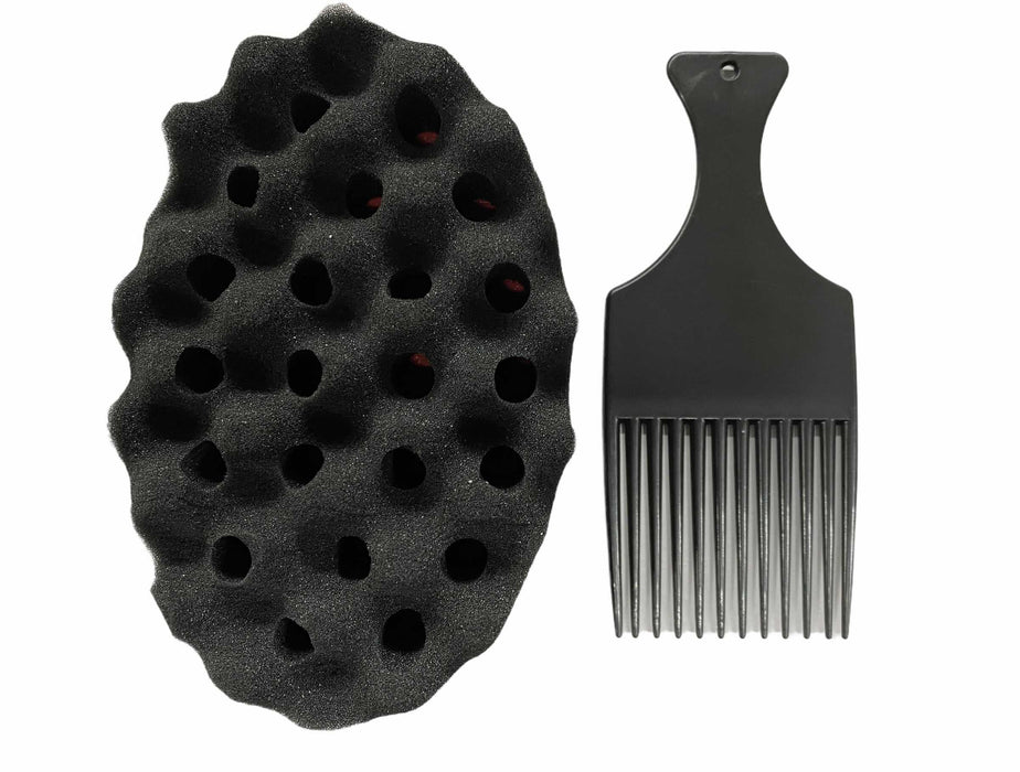 Large One Side Spiky Twist Hair Brush Sponge With Small Hole #H-6002